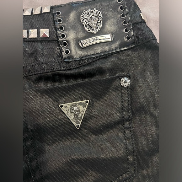 Guess Sudden Black Denim Rock Star Mini Jean Shorts X Asap Rocky 25 - Picture 8 of 13